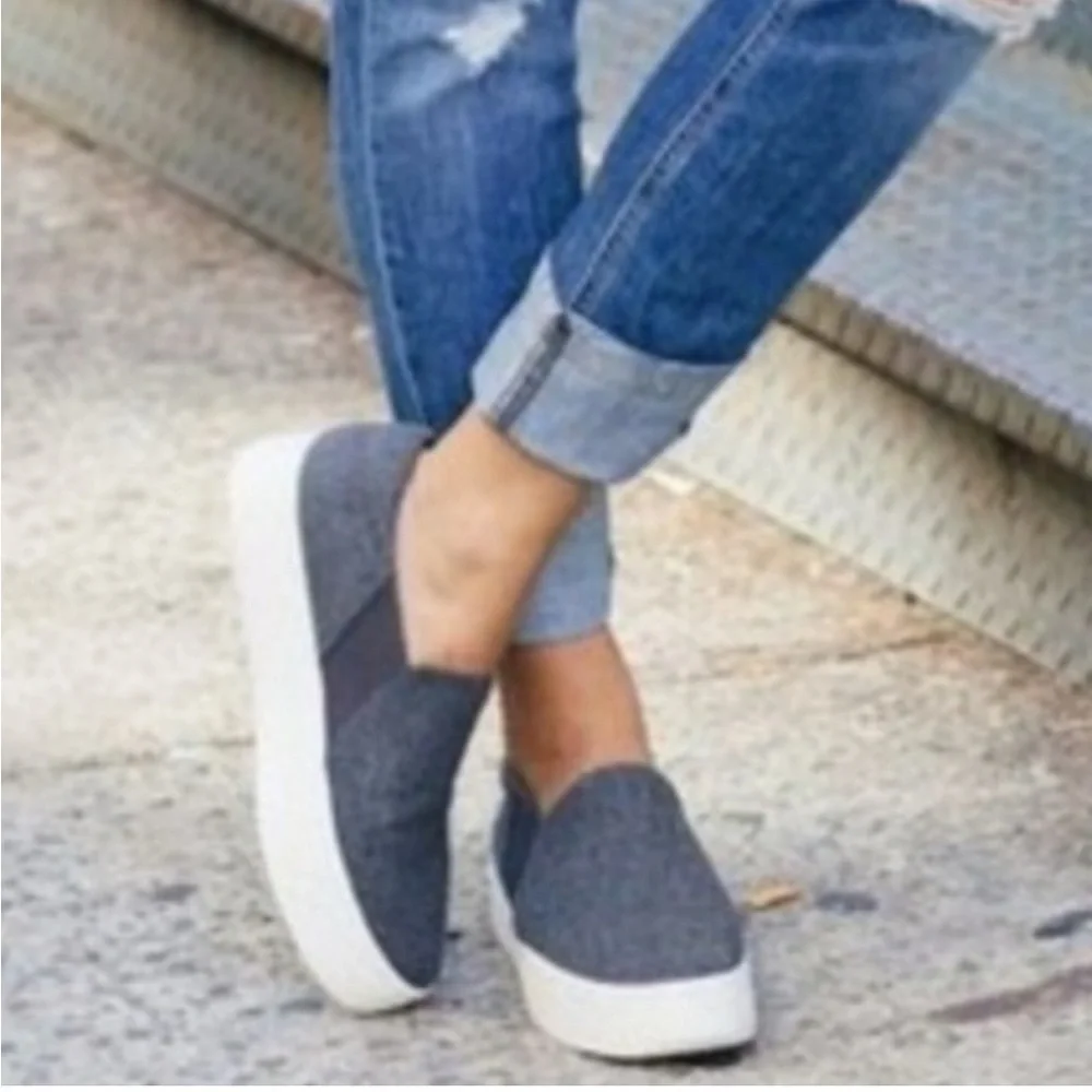 VINCE Warren Tweed Platform Slip-on Sneakers EUC